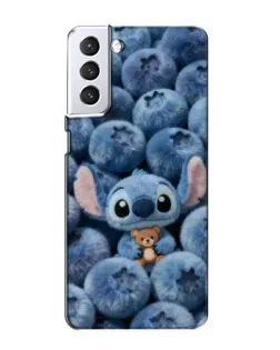 Чехол для Samsung Galaxy S21 с картинкой «Стич и голубика» Чехол для Samsung Galaxy S21 с картинкой «Стич и голубика»