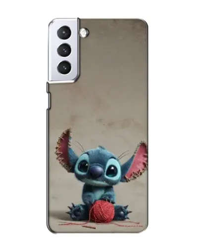 Чехол для Samsung Galaxy S21 с картинкой «Стич на коричневом фоне»