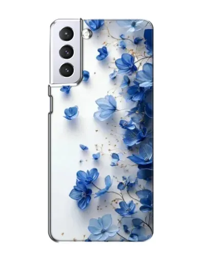 Чехол для Samsung Galaxy S21 с картинкой «Голубой цветочный каскад»
