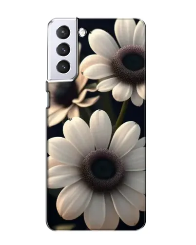 Чехол для Samsung Galaxy S21 с картинкой «Белые маргаритки макро»