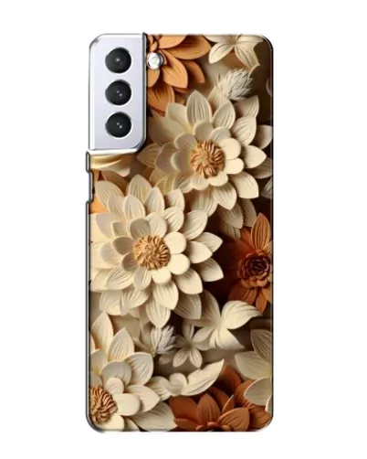 Чехол для Samsung Galaxy S21 с картинкой «Бежевый флористический декор»