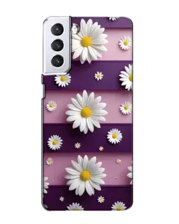 Чехол для Samsung Galaxy S21 с картинкой «Ромашки на фиолетовом» Чехол для Samsung Galaxy S21 с картинкой «Ромашки на фиолетовом»