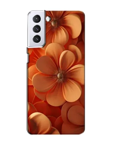 Чехол для Samsung Galaxy S21 с картинкой «Оранжевый макро цветок»