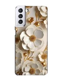 Чехол для Samsung Galaxy S21 с картинкой «Белие бумажние цвети» Чехол для Samsung Galaxy S21 с картинкой «Белие бумажние цвети»