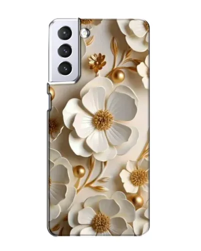 Чехол для Samsung Galaxy S21 с картинкой «Белие бумажние  цвети»