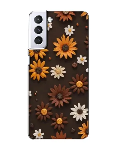 Чехол для Samsung Galaxy S21 с картинкой «Узор из маленьких подсолнухов»