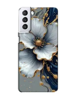 Чехол для Samsung Galaxy S21 с картинкой «Белый цветок и золотой флюид» Чехол для Samsung Galaxy S21 с картинкой «Белый цветок и золотой флюид»