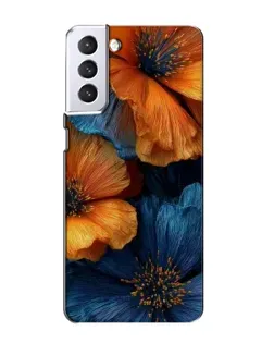 Чехол для Samsung Galaxy S21 с картинкой «Яркая сине-оранжевая флора» Чехол для Samsung Galaxy S21 с картинкой «Яркая сине-оранжевая флора»