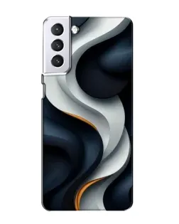Чехол для Samsung Galaxy S21 с картинкой «Объемные черно-белые ленты» Чехол для Samsung Galaxy S21 с картинкой «Объемные черно-белые ленты»