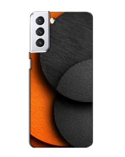 Чехол для Samsung Galaxy S21 с картинкой «Геометрия оранжевых кругов»