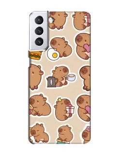 Чехол для Samsung Galaxy S21 с картинкой «Капибары паттерн» Чехол для Samsung Galaxy S21 с картинкой «Капибары паттерн»