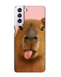 Чехол для Samsung Galaxy S21 с картинкой «Капибара с языком» Чехол для Samsung Galaxy S21 с картинкой «Капибара с языком»