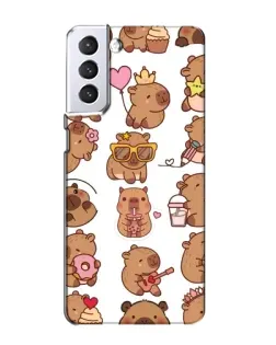 Чехол для Samsung Galaxy S21 с картинкой «Стикерпак с капибарами» Чехол для Samsung Galaxy S21 с картинкой «Стикерпак с капибарами»