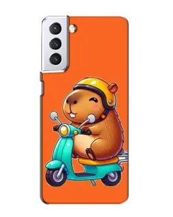 Чехол для Samsung Galaxy S21 с картинкой «Капибара на скутере» Чехол для Samsung Galaxy S21 с картинкой «Капибара на скутере»