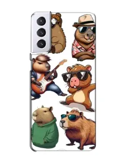 Чехол для Samsung Galaxy S21 с картинкой «Крутые капибары музыканты» Чехол для Samsung Galaxy S21 с картинкой «Крутые капибары музыканты»