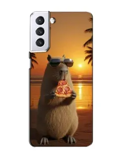 Чехол для Samsung Galaxy S21 с картинкой «Капибара с пиццей» Чехол для Samsung Galaxy S21 с картинкой «Капибара с пиццей»