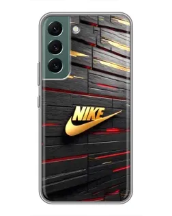 Чехол для Samsung Galaxy S22 Plus с картинкой «Золотой Nike на металле»