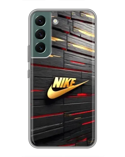 Чехол для Samsung Galaxy S22 Plus с картинкой «Золотой Nike на металле» Чехол для Samsung Galaxy S22 Plus с картинкой «Золотой Nike на металле»