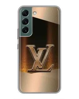 Чехол для Samsung Galaxy S22 Plus с картинкой «LV — золотое сияние»