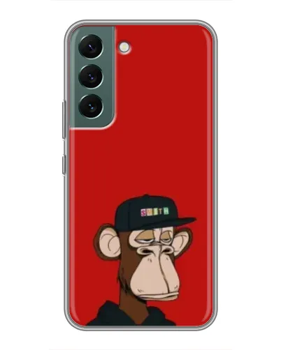 Чохол для Samsung Galaxy S22 Plus з картинкою «Bored Ape — червоний фон»