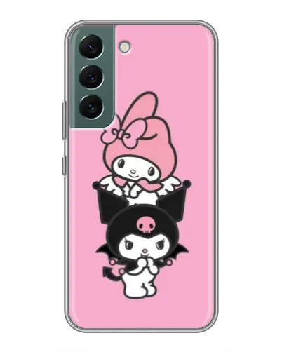 Чехол для Samsung Galaxy S22 Plus с картинкой «My Melody и Kuromi»