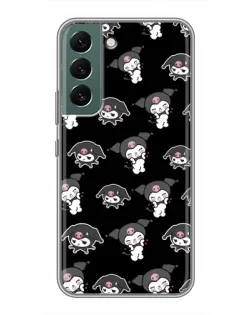 Чехол для Samsung Galaxy S22 Plus с картинкой «Черный паттерн Kuromi»