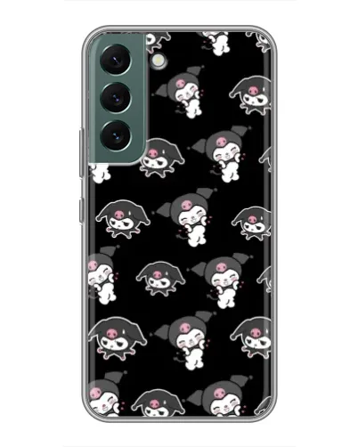 Чехол для Samsung Galaxy S22 Plus с картинкой «Черный паттерн Kuromi»