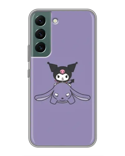 Чехол для Samsung Galaxy S22 Plus с картинкой «Kuromi на лиловом фоне»
