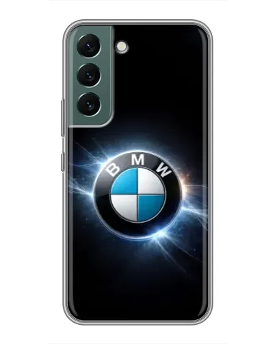 Чехол для Samsung Galaxy S22 Plus с картинкой «BMW — неоновое сияние»