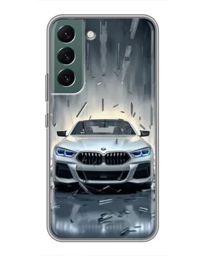 Чехол для Samsung Galaxy S22 Plus с картинкой «BMW в свете фар»