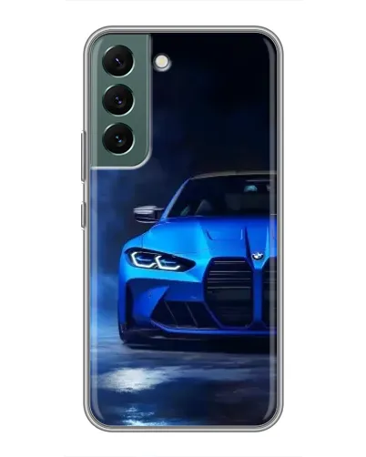 Чехол для Samsung Galaxy S22 Plus с картинкой «Голубая BMW M4»