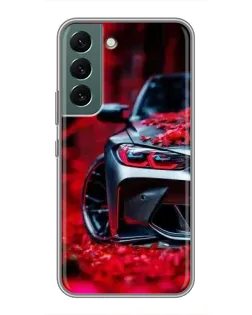Чехол для Samsung Galaxy S22 Plus с картинкой «Спортивная BMW и цветы» Чехол для Samsung Galaxy S22 Plus с картинкой «Спортивная BMW и цветы»