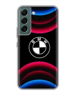 Чехол для Samsung Galaxy S22 Plus с картинкой «Логотип BMW и неоновые дуги» Чехол для Samsung Galaxy S22 Plus с картинкой «Логотип BMW и неоновые дуги»