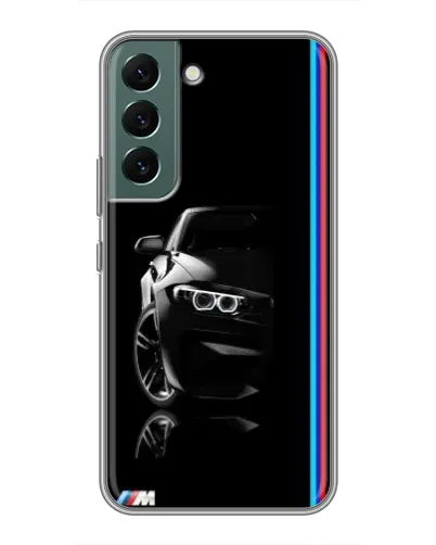 Чехол для Samsung Galaxy S22 Plus с картинкой «Силуэт BMW в темноте»