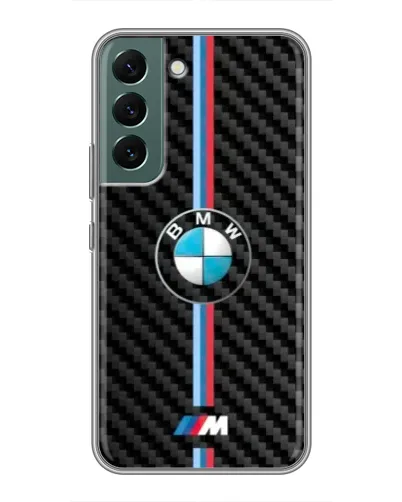 Чехол для Samsung Galaxy S22 Plus с картинкой «Эмблема BMW и карбон»