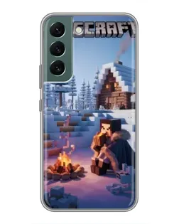 Чохол для Samsung Galaxy S22 Plus з картинкою «Зимовий Minecraft»