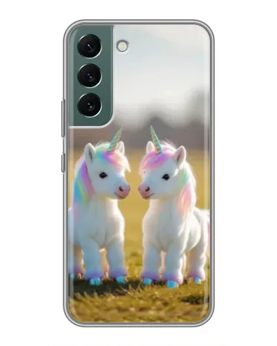 Чехол для Samsung Galaxy S22 Plus с картинкой «Пара единорогов» Чехол для Samsung Galaxy S22 Plus с картинкой «Пара единорогов»