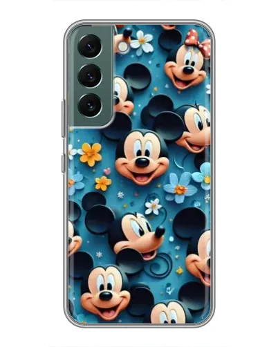 Чехол для Samsung Galaxy S22 Plus с картинкой «Паттерн Микки и Минни»