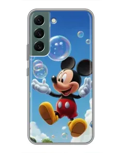 Чехол для Samsung Galaxy S22 Plus с картинкой «Mickey и мыльные пузыри»