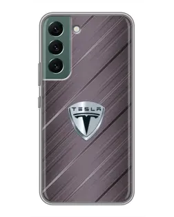 Чохол для Samsung Galaxy S22 Plus з картинкою «Металева текстура Tesla»