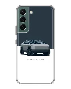 Чохол для Samsung Galaxy S22 Plus з картинкою «Сріблястий Cybertruck Tesla»