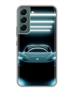 Чохол для Samsung Galaxy S22 Plus з картинкою «Tesla в неоні»