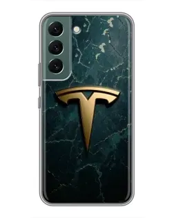 Чохол для Samsung Galaxy S22 Plus з картинкою «Мармурова Tesla Gold»