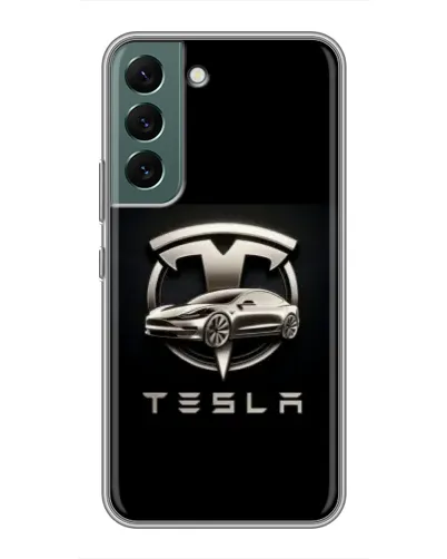 Чохол для Samsung Galaxy S22 Plus з картинкою «Tesla — срібне авто» Чохол для Samsung Galaxy S22 Plus з картинкою «Tesla — срібне авто»