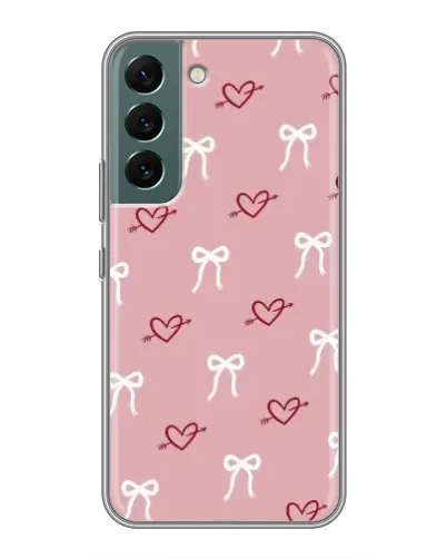 Чохол для Samsung Galaxy S22 Plus з картинкою «Серця та банти» Чохол для Samsung Galaxy S22 Plus з картинкою «Серця та банти»
