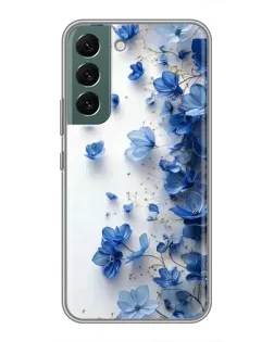 Чехол для Samsung Galaxy S22 Plus с картинкой «Голубой цветочный каскад»