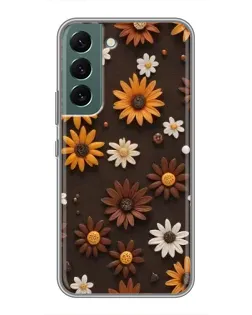 Чехол для Samsung Galaxy S22 Plus с картинкой «Узор из маленьких подсолнухов»