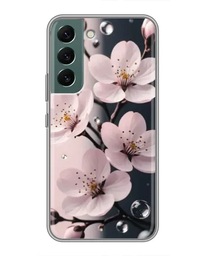 Чехол для Samsung Galaxy S22 Plus с картинкой «Нежная сакура и капли» Чехол для Samsung Galaxy S22 Plus с картинкой «Нежная сакура и капли»