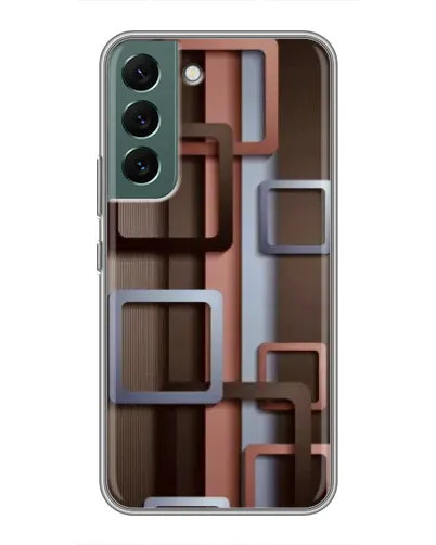 Чохол для Samsung Galaxy S22 Plus з картинкою «Коричневі об'ємні квадрати» Чохол для Samsung Galaxy S22 Plus з картинкою «Коричневі об'ємні квадрати»