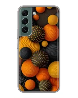 Чохол для Samsung Galaxy S22 Plus з картинкою «Об'ємні помаранчеві сфери»